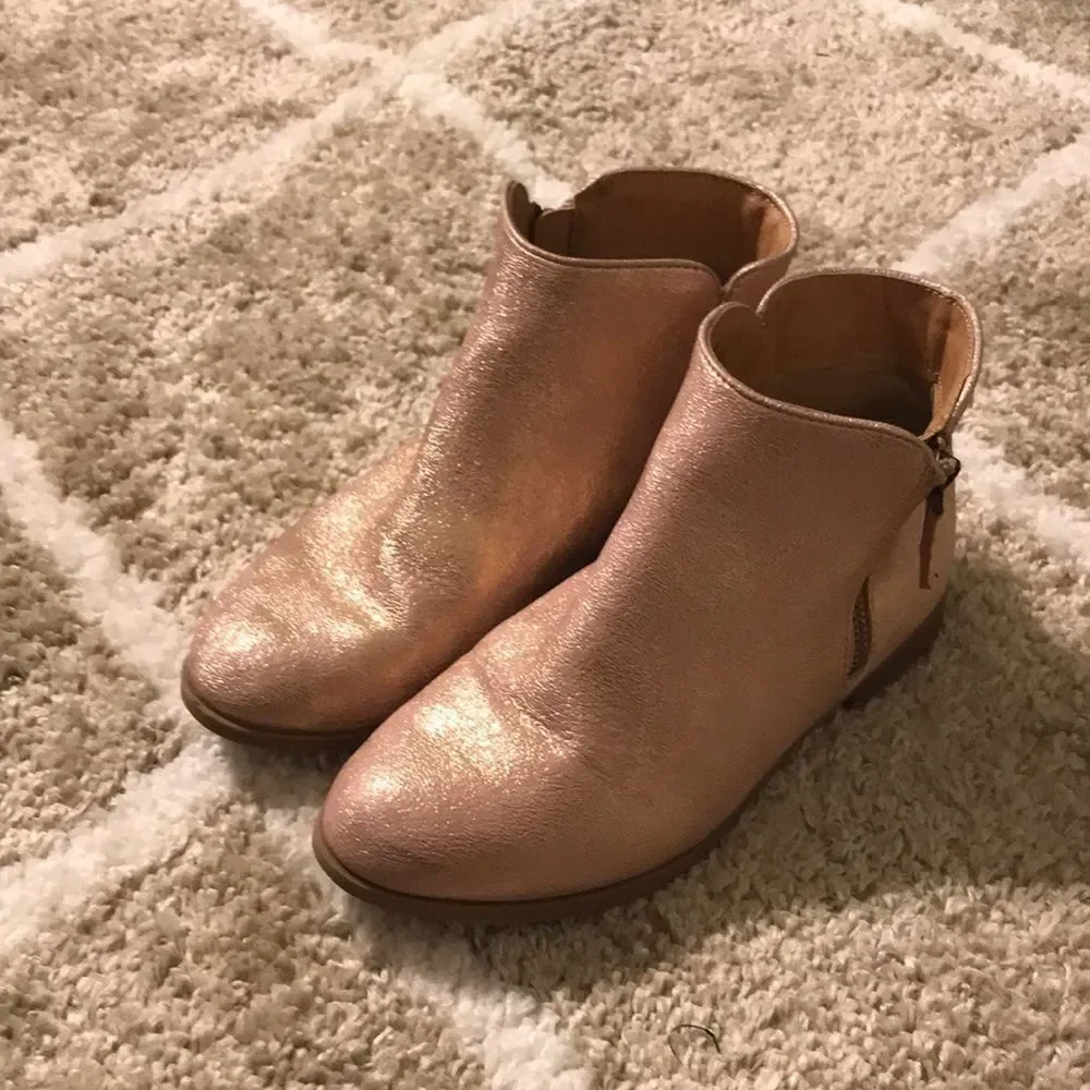 Cat & Jack Pink and Gold Shimmered Booties